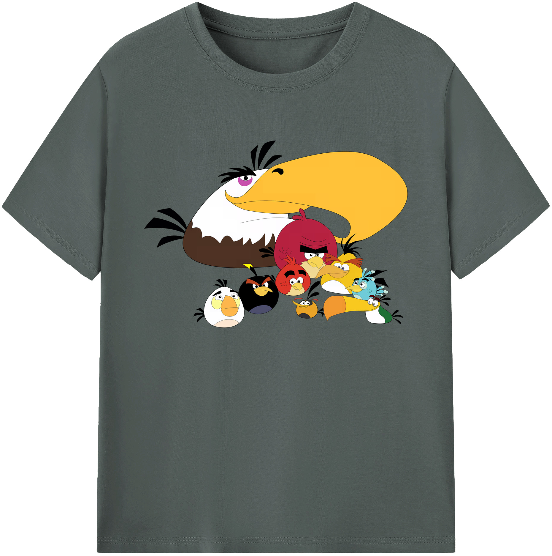 （画像用） Angry Birds アングリーバード 綿100％ メンズ半袖Tシャツ｜肌触りやわらか＆通気性